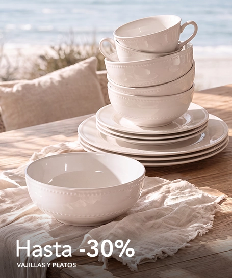 Hasta 30%Off en Vajillas y platos